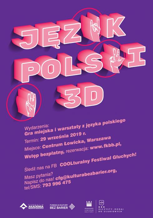 Plakat projektu Język polski w 3D